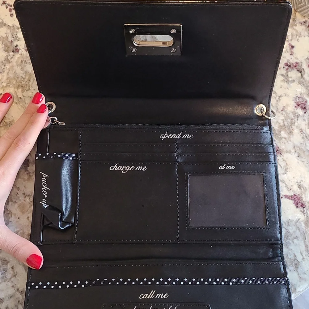 NWOT White House Black Market Black Snakeskin Evening Clutch - Picture 6 of 16
